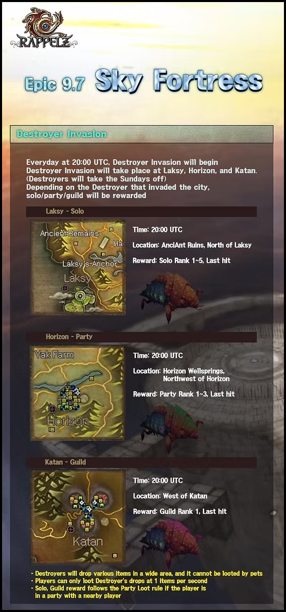 Rappelz Epic 9.7 Sky Fortress announcement 2022