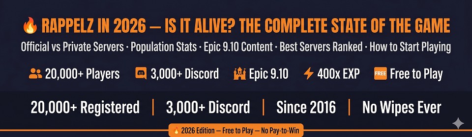 Rappelz in 2026 state of the game — 20,000+ players, Epic 9.10 content, active private servers, free to play