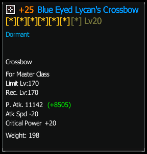 +25 Blue-Eyed Crossbow (2H) stats preview