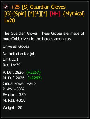 Guardian Gloves stats preview