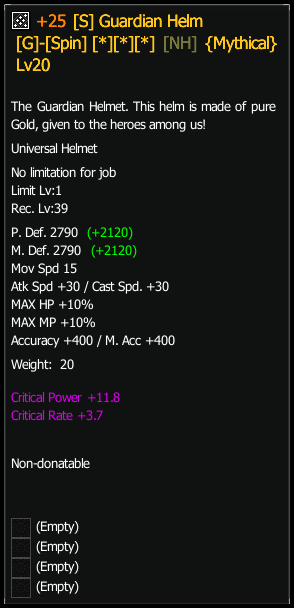 Guardian Helmet stats preview
