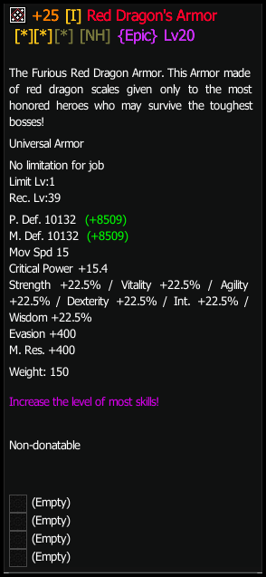 Red Dragon Armor stats preview