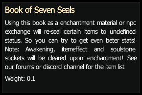 Book of Seven Seals stats preview