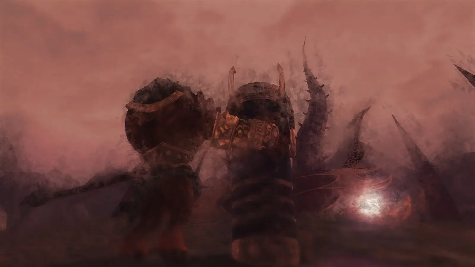 Rappelz dark boss monster surrounded by red fog and smoke