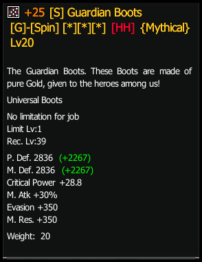 Hammered Guardian Boots stats preview