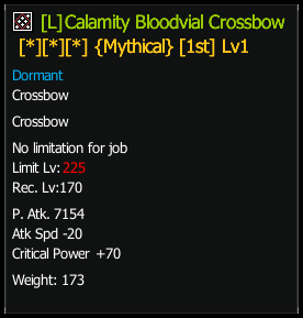 Calamity 2H Crossbow stats preview