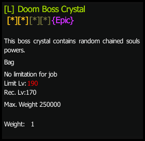 Doom Boss Crystal (Epic) stats preview