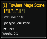 Flawless Mage Stone (Int) stats preview