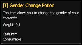 Gender Change Potion stats preview