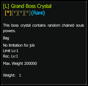 Grand Boss Crystal (Rare) stats preview