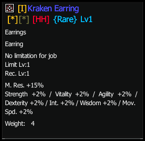 Hammered Kraken Earring stats preview