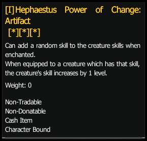 Hephaestus Power of Change Artifact stats preview