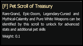 Pet Scroll of Treasury stats preview