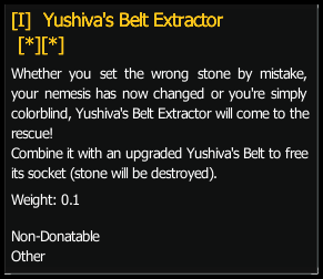 Yushiva's Belt Extractor stats preview
